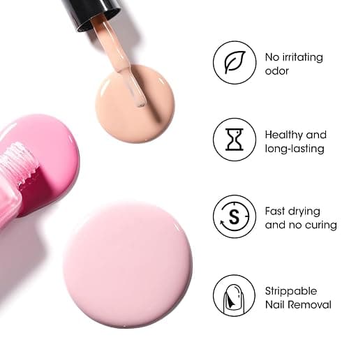GELLEN Nude Nail Polish, Quick Air Dry Natural Traditional Regular Nail Polish 6 Colors Nude Pink White Set for Acrylic Natural Nails Home Salon, Non Gel, No UV, Chip Resistant, Hema Free, Non-toxic thumbnail 5
