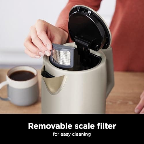 Ninja Perfect Temperature Kettle, 1.7L, with Temperature Control, LED Display, Easy to Use Kettle with Rapid Boil and Temperature Hold, Stone/Gold KT201UKSTGD thumbnail 8
