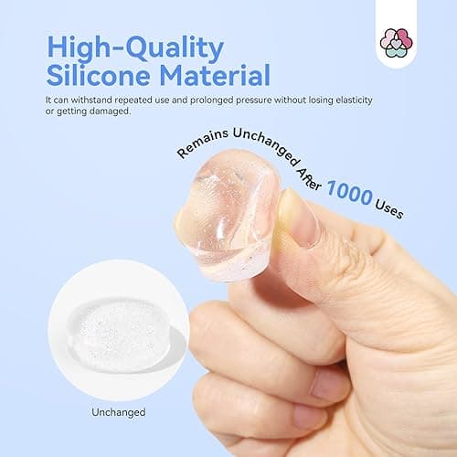 Saviland French Tip Nail Stamp: 7PCS Colorful Glitter Nail Stamp and Replaceable Silicone Stamper Head Nail Scrapers French Tip Nail Tool Kit for Beginner DIY Nail Art Design Home Salon thumbnail 4