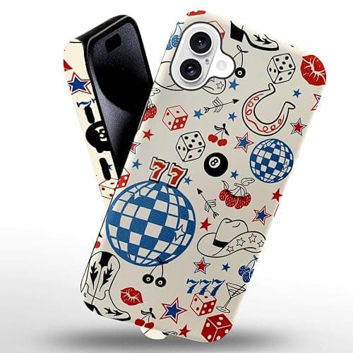 Case Compatible with iPhone 16,Hybrid 2-Layer Hard Shell,Shockproof Soft for Girl Women,Classic Western Cowboy Boots Retro thumbnail 2