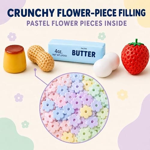 Crunchy Pudding Squishy with Textured ASMR Filling for Adults (Pudding) | Soft Squeezable Stress Relief Desk Accessory with Realistic Pudding Shape thumbnail 5