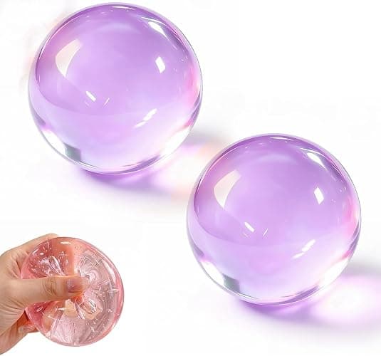 2 Pack Coconut Oil Squishy, Coconut Oil Stress Ball – Super Soft, Handmade Slow Rising Fidget Squeeze Toy for Stress Relief, Squeeze the Stress Away (Purple) - Image 1