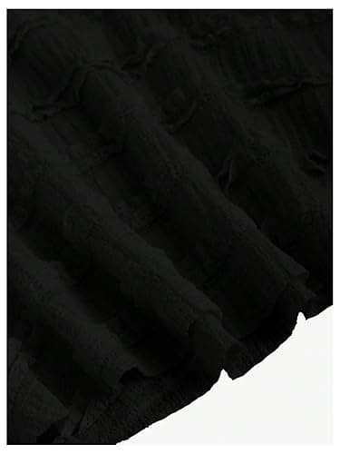 SOLY HUX Women's Peplum Halter Crop Tops Y2K Drawstring Tie Ruched Dressy Casual Spaghetti Strap Cami Top - Small - Pure Black thumbnail 3