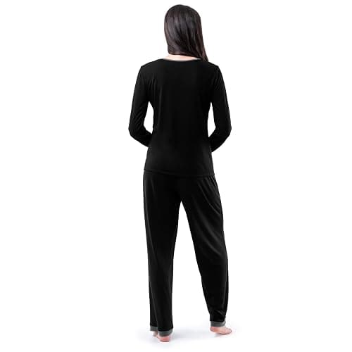 Fruit of the Loom Women's Long Sleeve Tee and Pant 2 Piece Sleep Set thumbnail 2