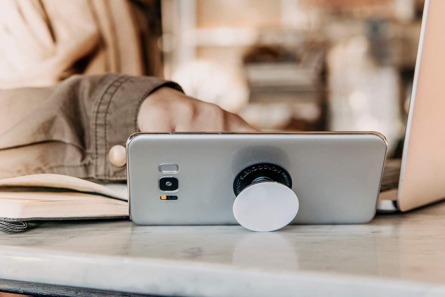 PopSockets Phone Grip with Expanding Kickstand, Rose Marble thumbnail 2
