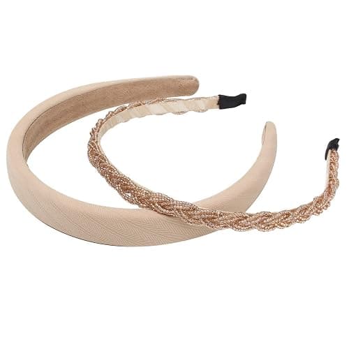 Cuizhiyu 6PK Different Designs Headbands for Women, Non-Slip Flower, Cute Pearl, Twisted, Black White Solid Headbands Set thumbnail 8
