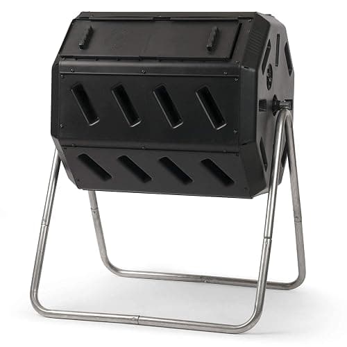 FCMP Outdoor IM4000 Dual Chamber Tumbling Composter Canadian-Made, 100% Recycled Resin - Outdoor Rotating Compost Tumbler Bin for Garden, Kitchen, and Yard Waste, Black (37 Gallon) thumbnail 8