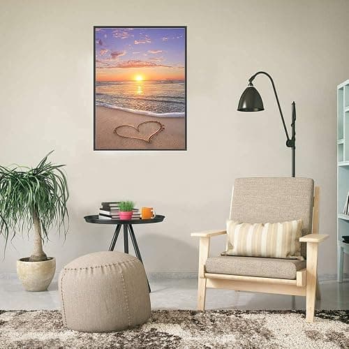 NAIMOER Diamond Painting Kits for Adults, DIY 5D Full Drill Round Diamond Art Beach Sunset Heart Crystal Diamond Art for Home Wall Decor (Diamond Painting 12x16 inch) thumbnail 2