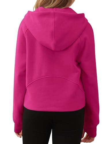 Doshoop Girls Half Ziper Collar Cropped Hoodies Long Sleeve Fleece Zip Up Pullover Sweatshirts thumbnail 4
