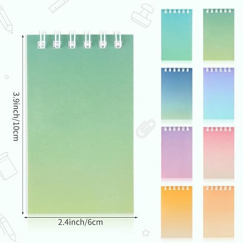 Hooqict 24 Pack Pocket Notebook Mini Notebooks Party Favors Small Spiral Notepads Mini Journal Bulk Pocket Notepad Memo Writing Pads for Classroom School Office Supplies, 3.9 x 2.4 Inches thumbnail 3