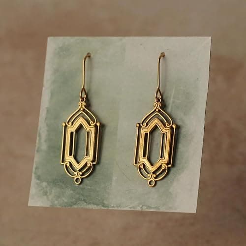 Gold Chandelier Earrings for Women Vintage Art Deco Earrings Gold Statement Drop Jewelry Accessories for Party Holiday Outfits Birthday Gifts Trendy Jewelry Gifts thumbnail 3