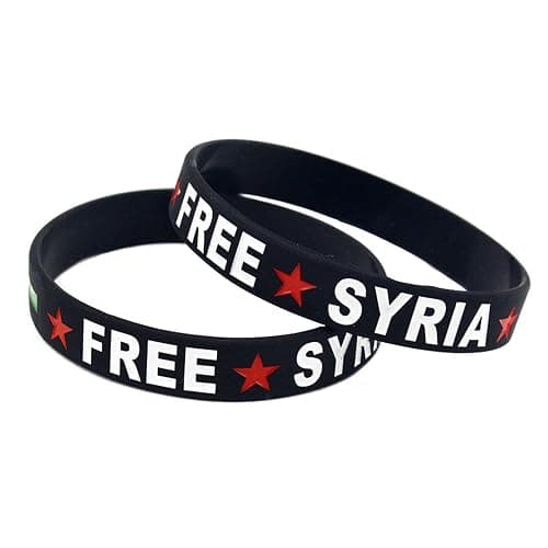 ZENRUIMING 6 Free Syrian Flag Bracelets, Men's and Women's Silicone Ornaments, Sports Bracelets thumbnail 5