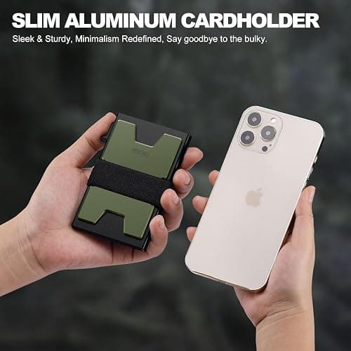 SEMORID Slim Wallet for Men, RFID Blocking Mens Wallets, Minimalist Pop Up Men's Credit Card Holder, Sturdy Metal Card Case with Cash Strap - 12+ Cards Capacity thumbnail 5