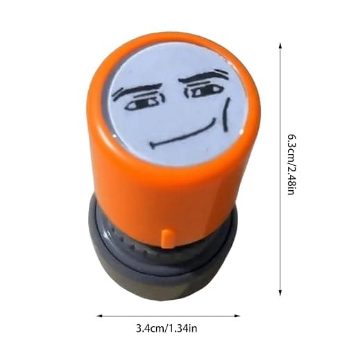 Funny Game Characters Stamp Set, Cute Expressions Photo-Sensitive Seal, Unique Teacher Award Stamps for School, Office, DIY Crafts, Journaling & Scrapbooking (Orange + Green) thumbnail 2