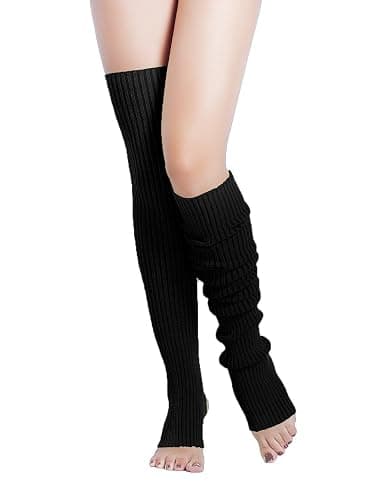 v28 Long Leg Warmer, Women’s Men 80s Party Ribbed Knit Dance Sports thumbnail 2