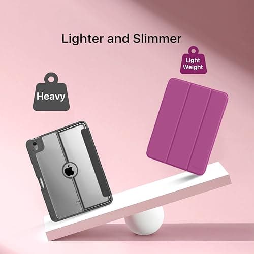MoKo for iPad (A16) 11th Generation Case 11 Inch 2025, iPad 10th Generation Case 10.9 Inch 2022 with Pencil Holder, Slim Light Trifold Protective Cover with Hard PC Translucent Back Shell, Fuchsia thumbnail 8
