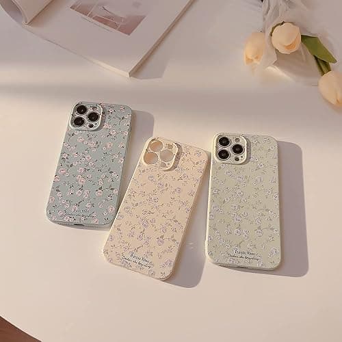 Ownest Compatible with iPhone 14 Plus Case Vintage Floral Rose Pattern Cute Design for Women Girls Fashion Slim Soft Flexible TPU Rubber for iPhone 14 Plus-White thumbnail 4