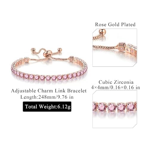 lasidor Tennis Bracelets for Women Men Adjustable Charm Link Bracelet 14K Gold Plated Dainty Multicolor Cubic Zircon Bracelets for Teen Girls Crystal Friendship Bracelets Jewelry thumbnail 4