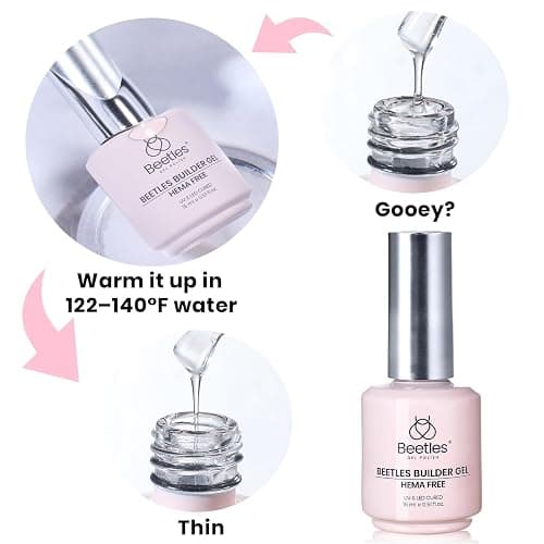 Beetles Builder Gel Set HEMA Free-Blush Whisper 4 Color 7 in 1 Nail Thickening Strengthening Building Apex with Base & Top Coat for Beginner DIY Salon at Home,Nude Builder Nail Gel,UV & LED Lamp Cured thumbnail 8