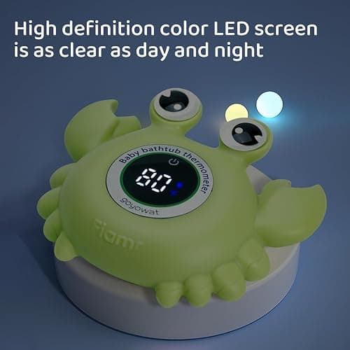 Baby Bath Thermometer with LED Display, Floating Crab Toy – 2-in-1 Water Safety Sensor for Infants, Color-Coded Alerts (Hot/Cold), Bath Tub Temperature Monitor, Cute Floating Bath Toy, Nursery thumbnail 3