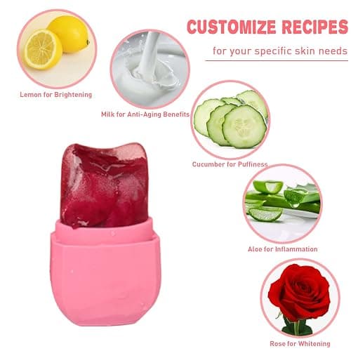 VANALIA Ice Roller and Gua Sha Set for Face, Eyes and Neck - Skin Care Beauty Tools to Brighten Skin and Enhance Natural Glow (Pink) thumbnail 3