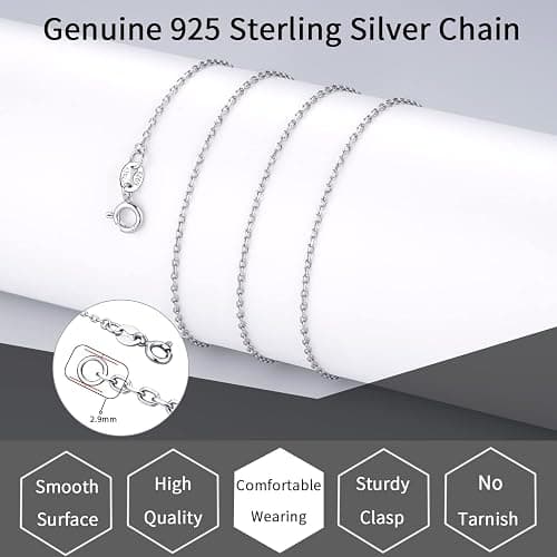 Jewlpire 925 Sterling Silver Chain Necklace Chain for Women 1.1mm Cable Chains Necklace Upgraded Spring-Ring Clasp - Thin & Sturdy Women's Chains Necklaces 14 16 18 20 22 24 Inch thumbnail 4