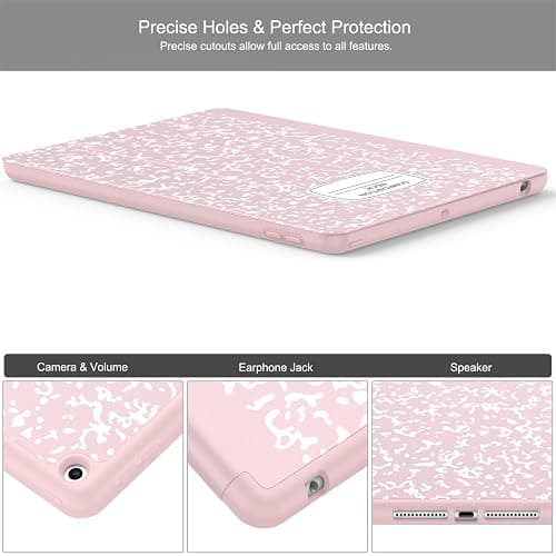 Soke Case for iPad 9th Generation 2021/8th Gen 2020/7th Gen 2019 with Pencil Holder - Premium Shockproof Case with Soft TPU Back Cover & Auto Sleep/Wake for iPad 10.2 Inch, Book Pink thumbnail 3