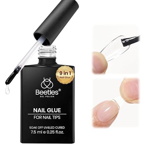 Beetles 9 in 1 Nail Glue Gel for Nail Tips and Clear Acrylic Nails | Long Lasting, Curing Needed UV Extension Glue for False Nail Tips and Clear Press on Nails - Image 1