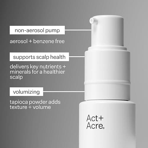 ACT+ ACRE Plant-Based Fulvic Acid Volumizing Dry Shampoo - Natural and Unscented Powder Spray Shampoo with Fulvic Acid and Rice Refresh Oily Hair and Restore Volume - Dry Shampoo for All Hair Types - 0.46 Ounce (Pack of 1) thumbnail 3