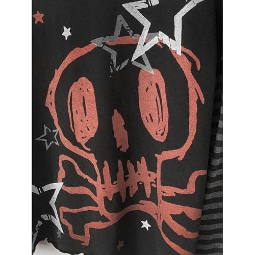 Pbkabiug Y2K Tshirt Long Sleeve Faux Two Piece Harajuku Loose Punk Tees Casual Rock Emo Grunge Aesthetic Tops thumbnail 6