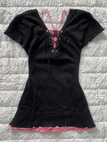 Emo 2000s Grunge Alt Shirt Y2K Vintage Harajuku Cutecore Indie T-Shirts Teen Girl Scene Clothes thumbnail 3