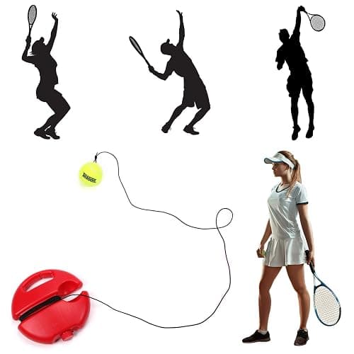Teloon Solo Tennis Trainer Rebound Ball with String for Self Tennis Practice Training Tool for Adults or Kids Beginners with 2 String Balls Elastic and a Portable Mesh Bag thumbnail 9