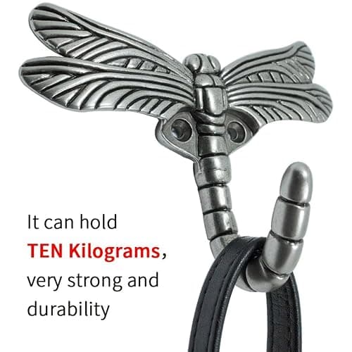 Lcyolada Dragonfly Hooks Wall Mounted Cloak Rack, Animal Heavy Duty Vintage Decorative Hooks, Indoor Outdoor Universal Cloak Rack Hooks for Coat Towel Robe Clothes Hats Bags Keys, Pack of 4 thumbnail 6