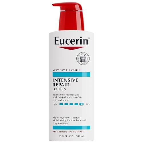 Eucerin Intensive Repair Body Lotion for Dry Skin with Alpha Hydroxy, Body Moisturizer for Very Dry Skin, Moisturizes, Exfoliates and Conditions, Fragrance Free and Paraben Free, 16.9 Fl Oz Bottle - Image 1