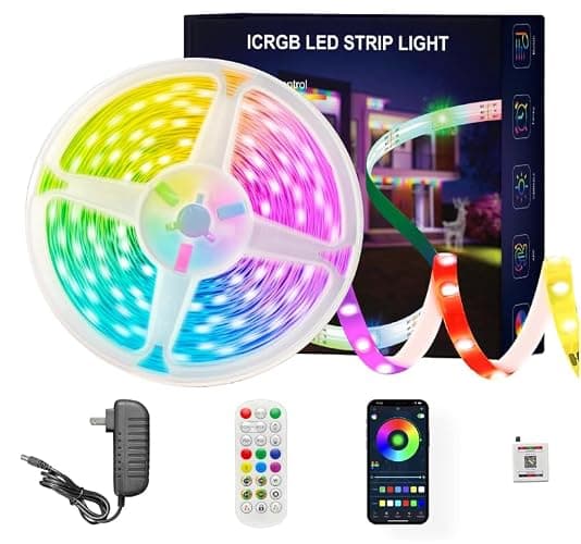 ATHONO 100 ft(2 Rolls of 50ft) IC+RGB,Led Lights for Bedroom,Music Sync Color Changing,Led Strip Lights,with Remote App Control Led Strip,Led Lights for Room Home Kitchen Decor Party - Image 1