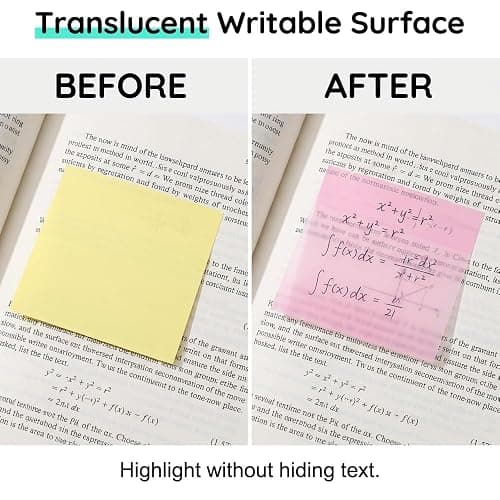 Glitter Transparent Sticky Notes, 2026 New Cartoon Pull Out Sticky Notes for Desk Office Supplies, Portable Square Sticky Memo Pads for School Students (A) thumbnail 3