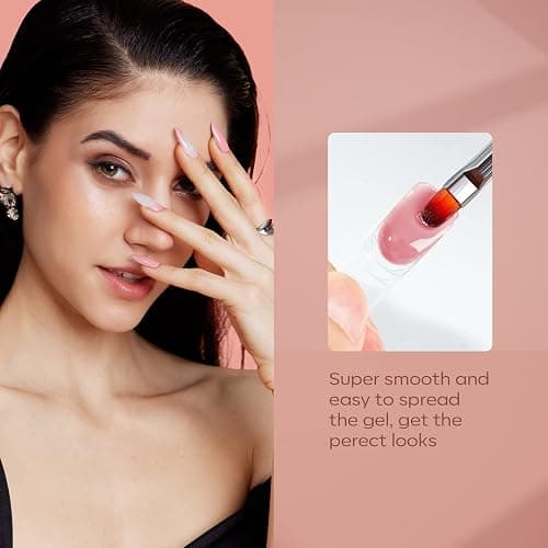 modelones Poly Nail Gel Set, 6 Colors Nude Pink Brown Daily Collection Poly Extension Gel Set Builder Manicure DIY Design Nail Art Home Salon Beauty Gift thumbnail 7