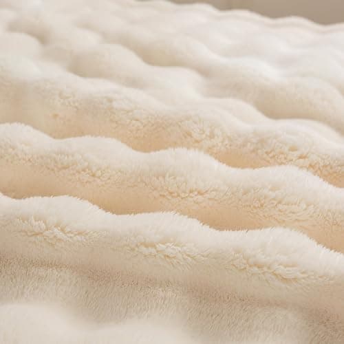 YUSOKI Luxury 3D Bubble Throw Blanket 2lb,All Ages,Home Decoration, (Ivory,50 * 60inches) thumbnail 9