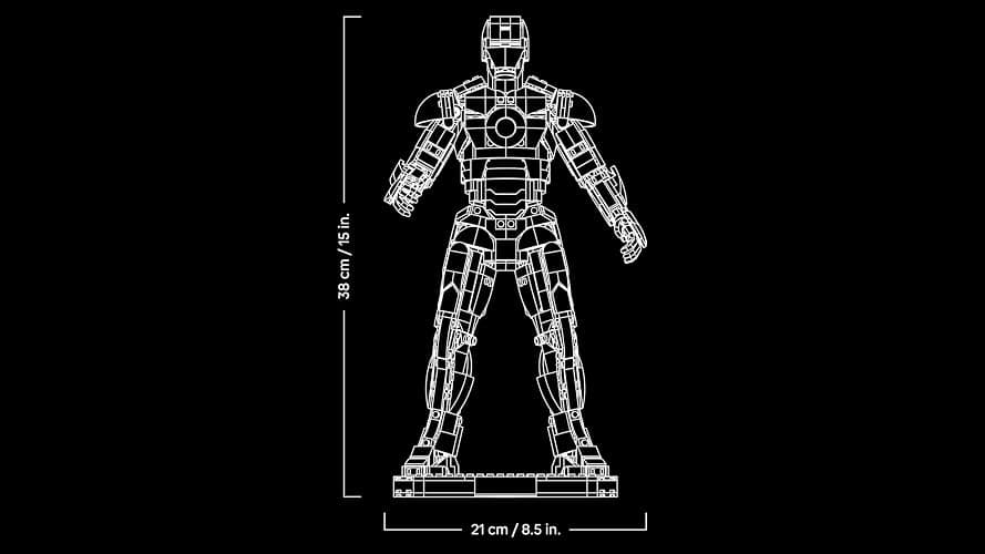 LEGO | Marvel Iron Man Mark 3 Collectors' Edition Figure - Avengers Display Model Kit for Adults - incl. a Minifigure & Arc Reactor - Collectible Gift for Fans - 76344 thumbnail 3