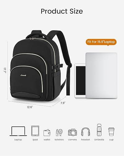 LOVEVOOK Laptop Backpack for Women, 15.6-Inch Work Backpack, Back to School Bookbag for College Student Teen Girls, Casual Personal Item Travel Bag Business Computer Daypack for Teacher Nurse, Gift thumbnail 5