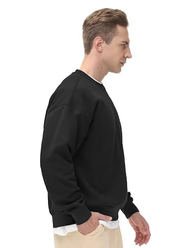 THE GYM PEOPLE Men's Fleece Crewneck Sweatshirt Thick Loose fit Soft Basic Pullover Sweatshirt thumbnail 7