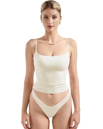 SUUKSESS Women Double Line Square Neck Tank Top Summer Y2K Going Out Basic Cami Shirt - Image 1