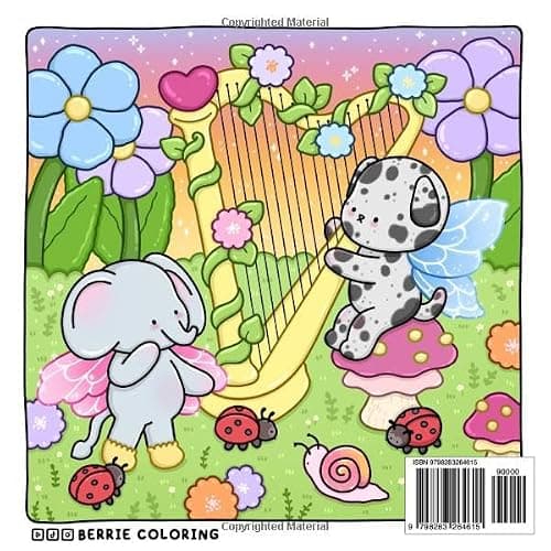 Berrie Coloring Fairy Dreams: Cute and Cozy Coloring Book for Adults & Teens Featuring Adorable Animal Characters and Dreamy Scenes (Cute & Cozy Coloring Books) thumbnail 2