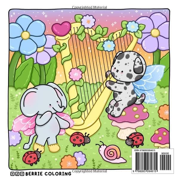 Berrie Coloring Fairy Dreams: Cute and Cozy Coloring Book for Adults & Teens Featuring Adorable Animal Characters and Dreamy Scenes thumbnail 2