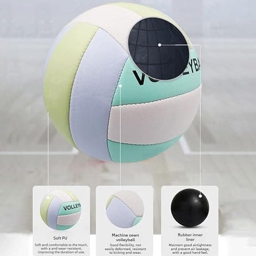 Super Softy Volleyball, Pink Volleyballs for Inside House and Yard, Official Size 5 Volleyball, Training Props for Girls, Kids, Youth Beginners Trainer thumbnail 7