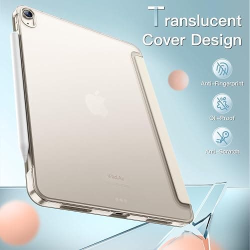 JETech Case for iPad Air 11-Inch M3/M2 (2025/2024), iPad Air 5/4 (2022/2020 5th/4th Generation 10.9-Inch), Slim Stand Hard Back Shell Cover with Auto Wake/Sleep (Starlight) thumbnail 4