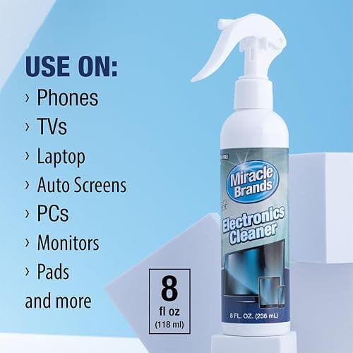 MiracleSpray for Electronics Cleaning, Safe Multisurface Cleaner for Any TV, Phone, Monitor, Keyboard, Screen, Computer, Includes Microfiber Towel - 8 Ounce Kit thumbnail 2
