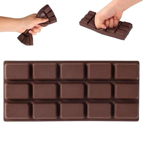 Sinbana Slow Rising Chocolate Bar Squishy, Fake Chocolate Squeeze Plaything | Squishy Slow Rise Soft Realistic Giant Food Fidget Toy Suitable for Adults Office Home Desk Focus and Party Favor (Brown) - Image 1