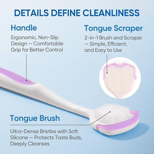 BodyAccel Tongue Cleaner Gel with Tongue Brush – Fresh Breath Oral Care Kit – Tongue Scraper Gel Set for Bad Breath Removal, Maintain Oral Health thumbnail 3