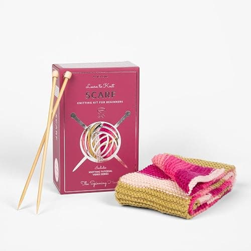 The Spinning Hand Knitting Kit for Beginners Adults – Learn to Knit Scarf Kit with Yarn, Needles & Step-by-Step Video Tutorials – Complete Starter Set (Dragonfruit) thumbnail 9